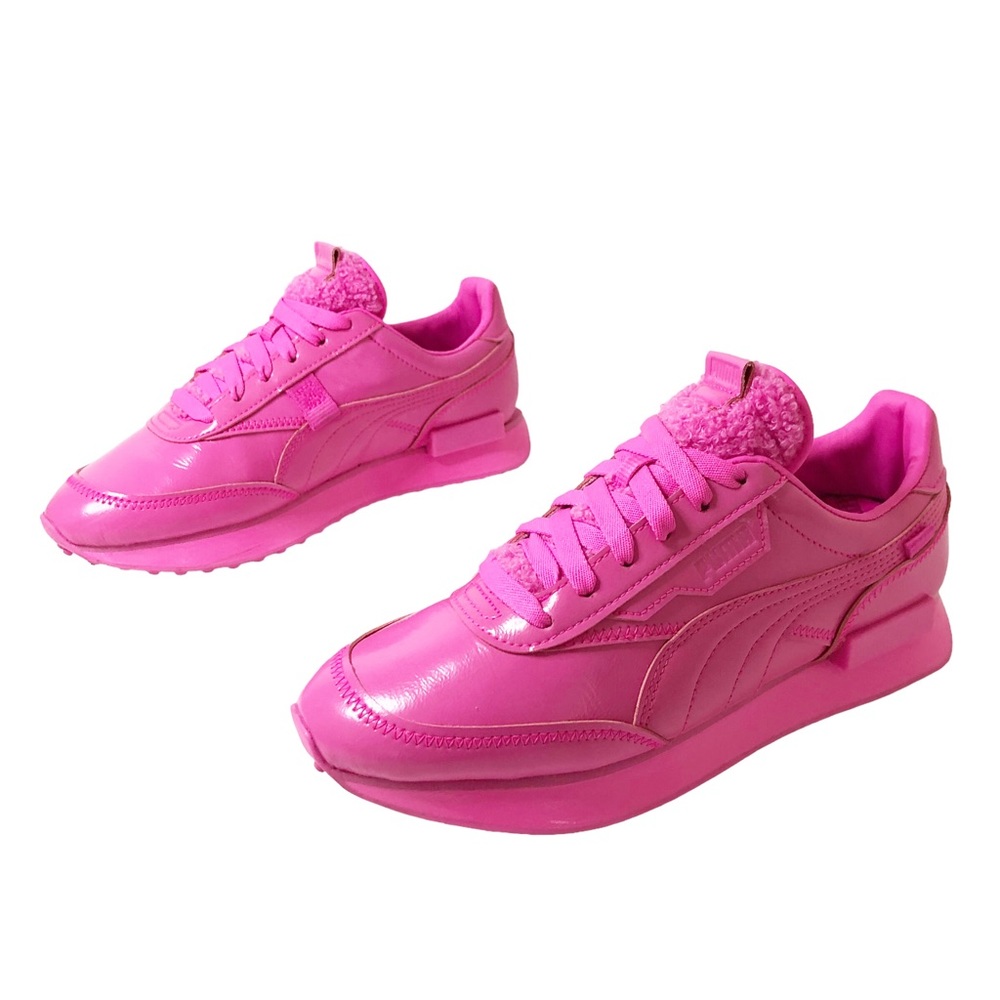 Puma Women's Hot Pink Leather & Sherpa-Trim Sneakers